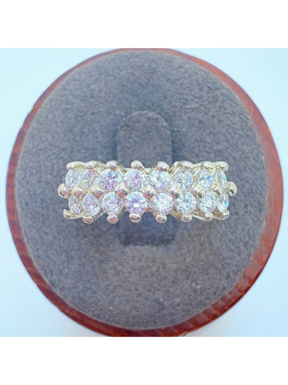 Cubic Zirconia & Sterling Silver 925 Cluster Cocktail Ring Size 6